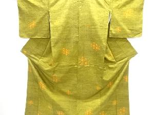 未使用品　麻の葉模様織り出し手織り紬着物